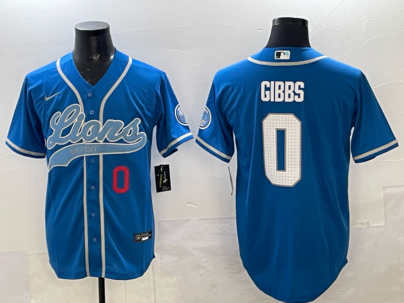 Men Detroit Lions #0 Gibbs blue NFL Nike 2025 jersey 032->washington commanders->NFL Jersey
